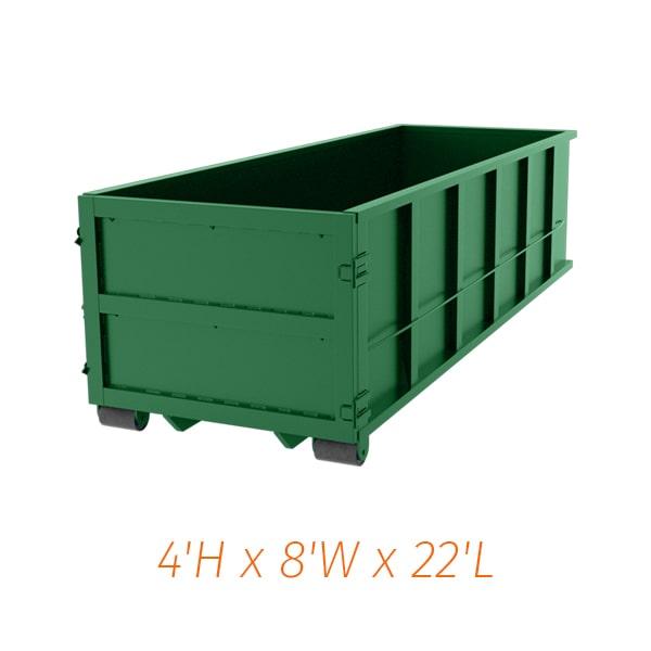 it is recommended to look into alternative disposal methods for large items that cannot fit in a 20 yard dumpster